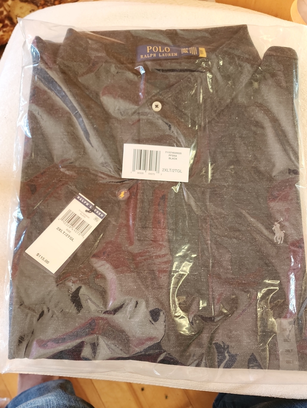 Polo by Ralph Lauren Men's Black Heather Charcoal Gray Polo Shirt